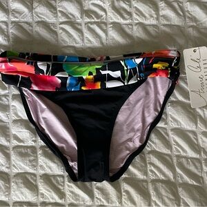 Anne Cole Floral Black Bikini Bottom